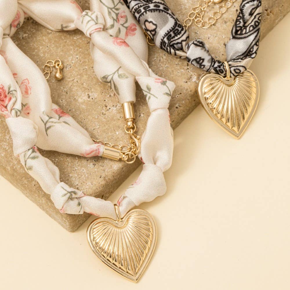 Silk Heart Necklace