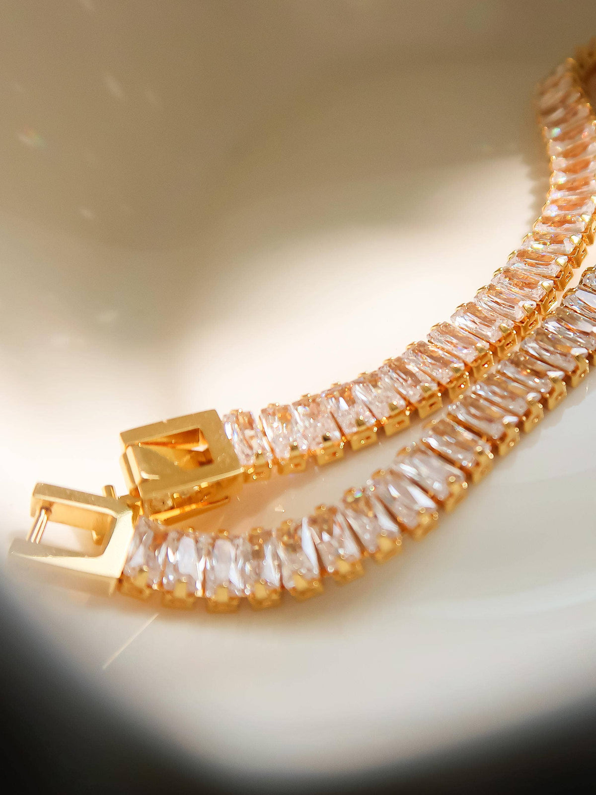 Rhodes 18K Gold Non-Tarnish CZ Bracelet