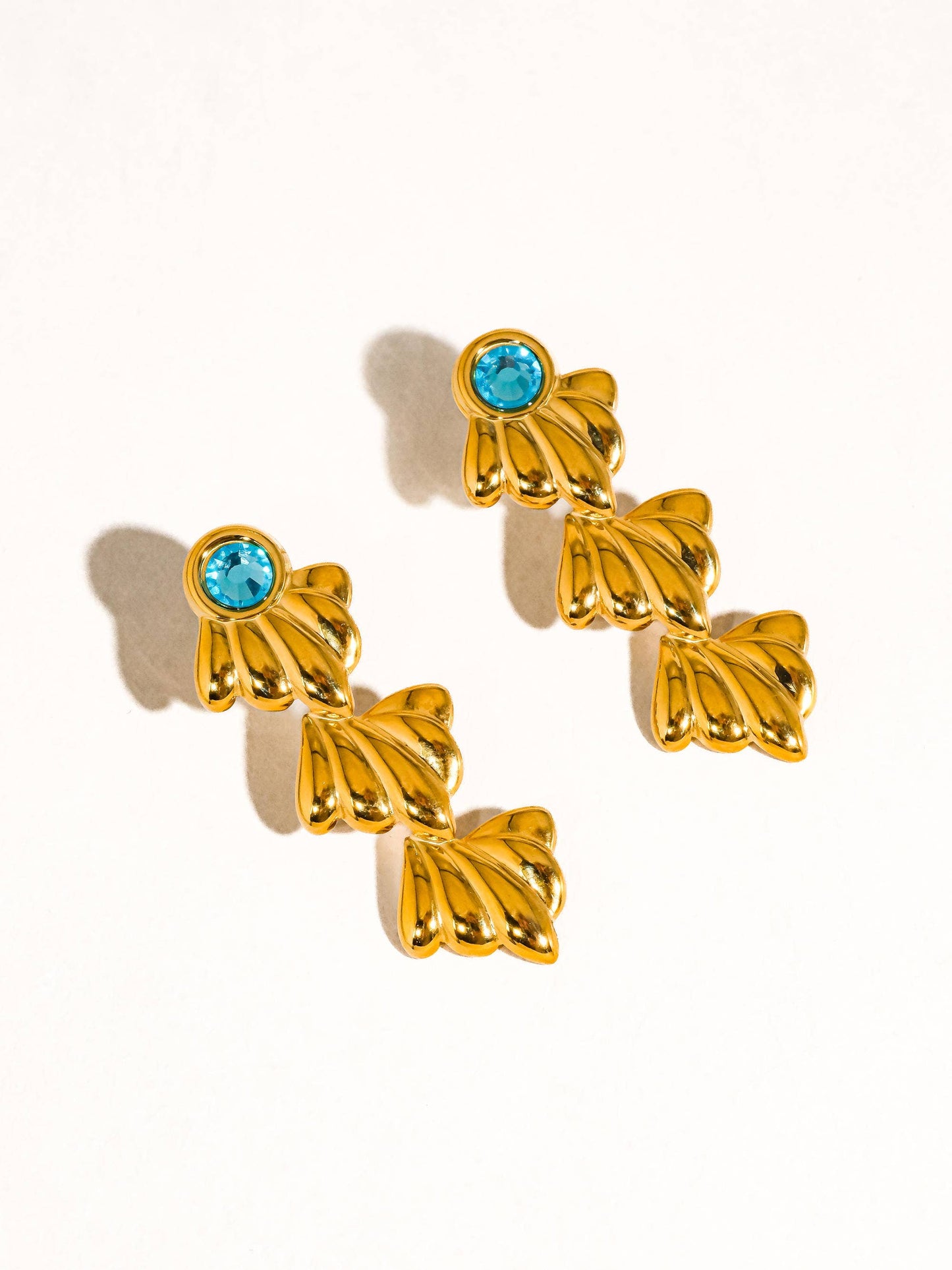 Clay 18K Gold Non-Tarnish Shell Drop Earring