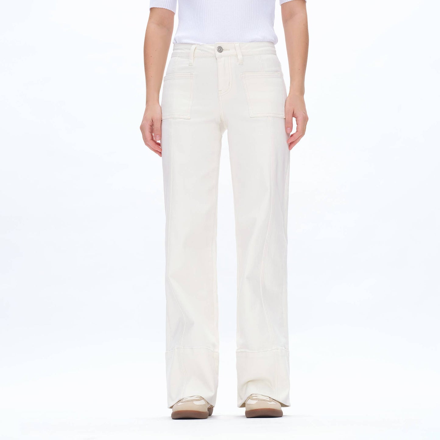 Mid Rise Wide Leg Utility Pants