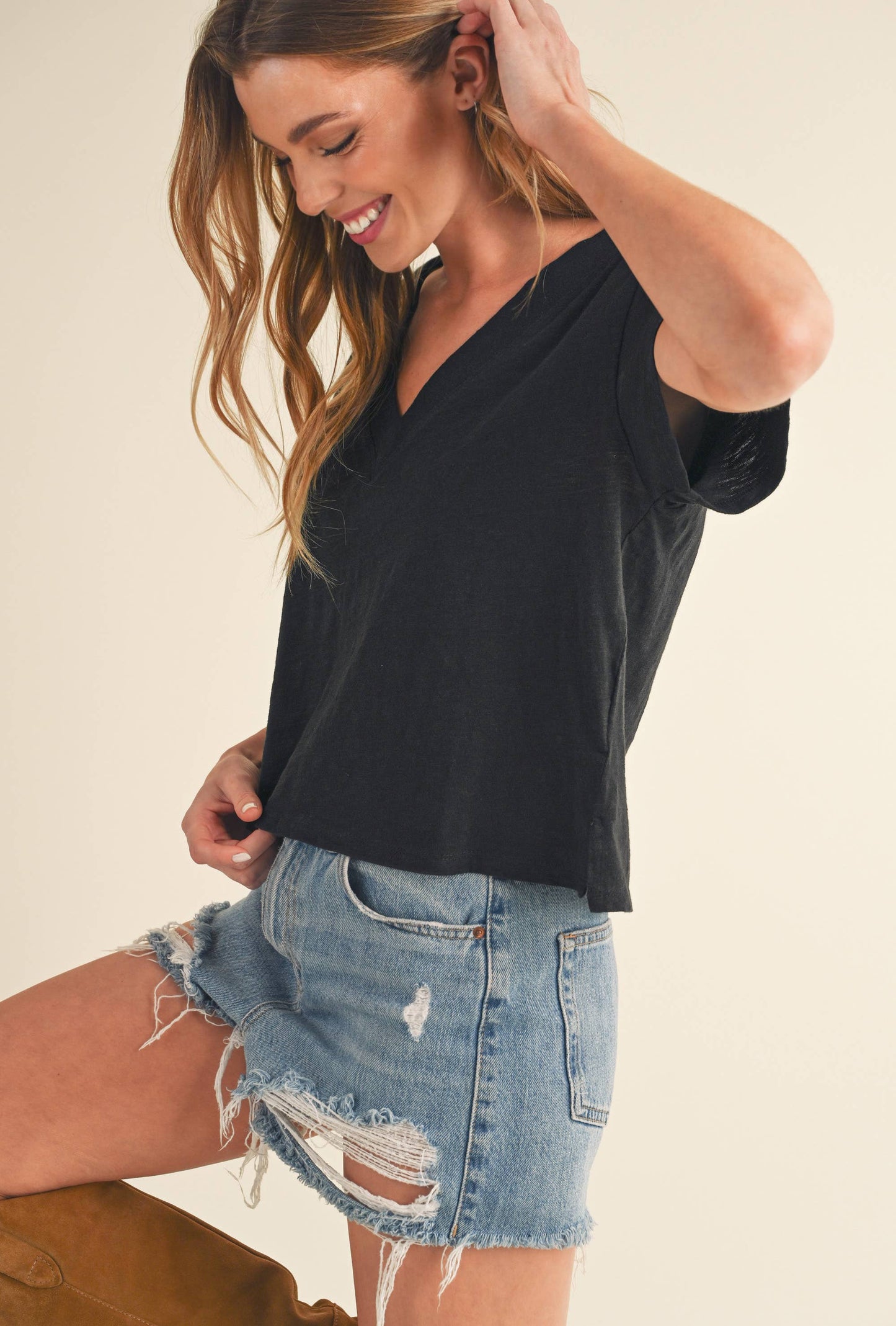 Box Crop Top - Black