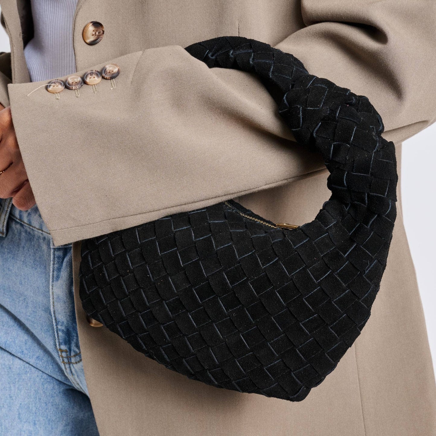 Autumn Woven Genuine Suede Leather Bag