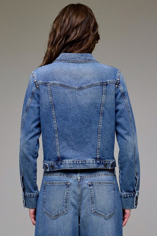 Pearl Embellished Trucker Jacket