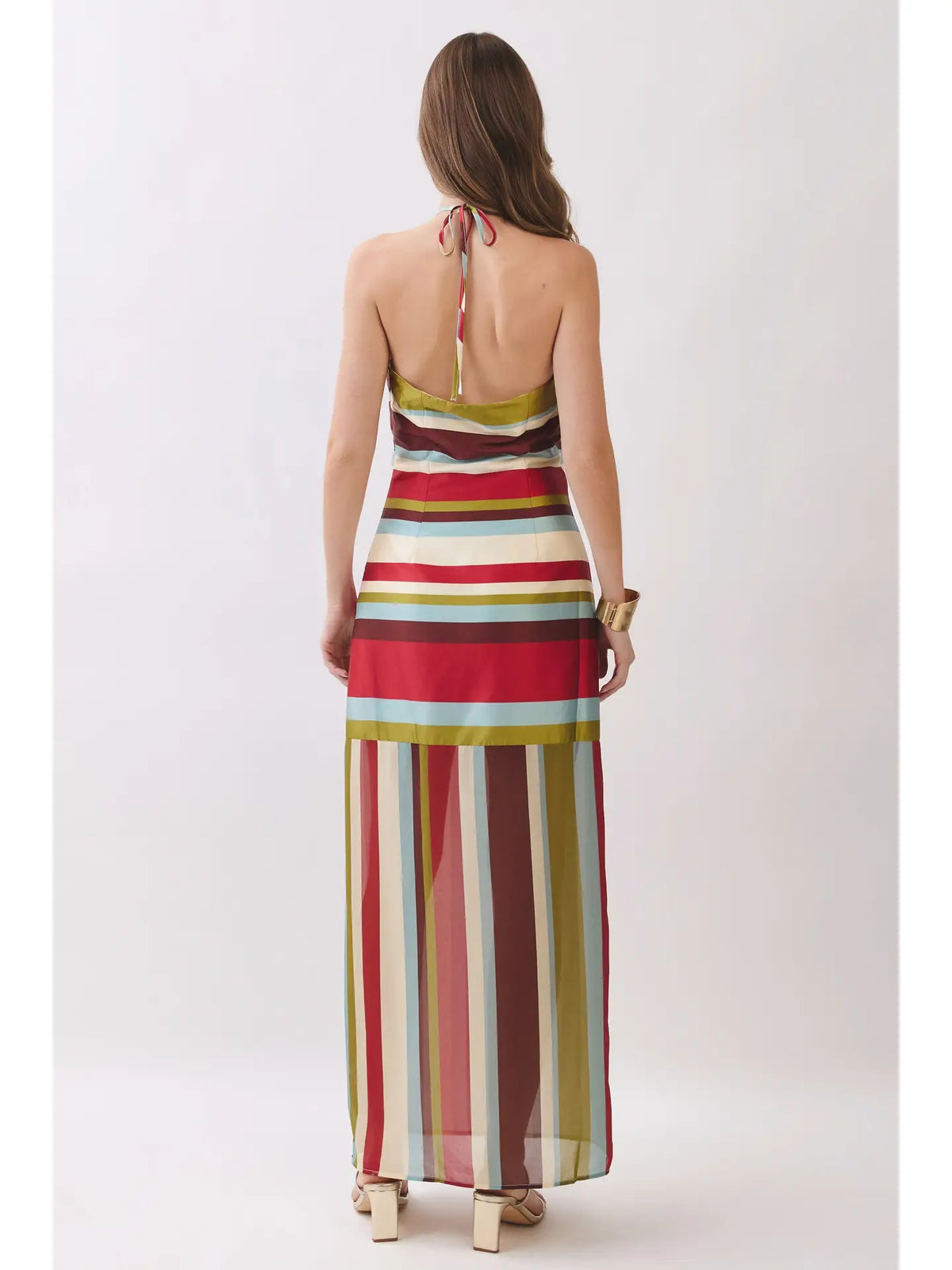Lined Up Satin Maxi