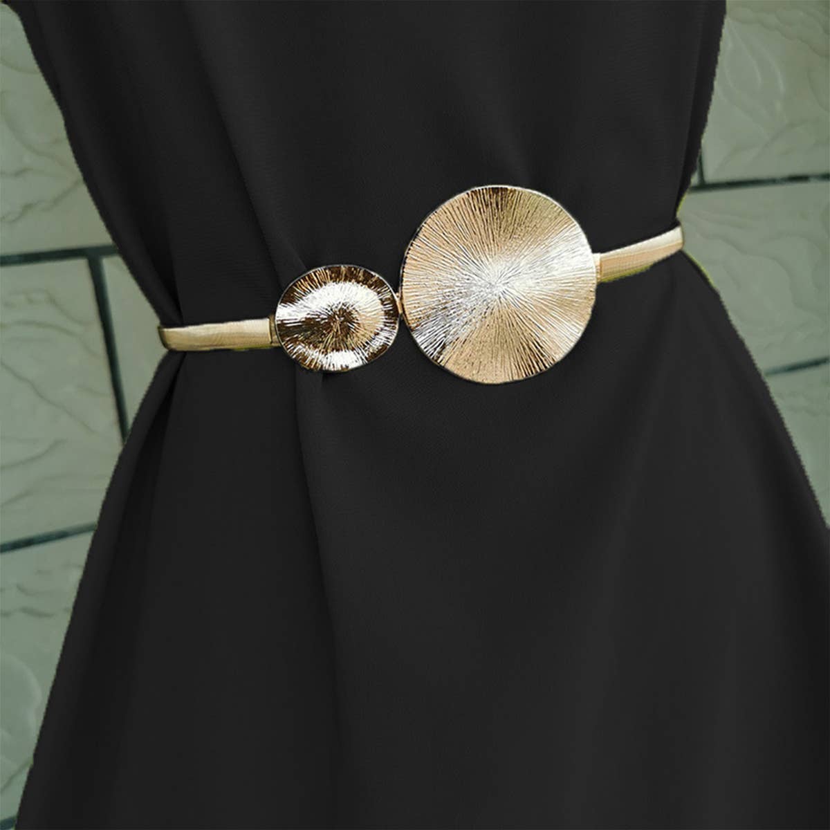 Gold Disc Buckle Belt