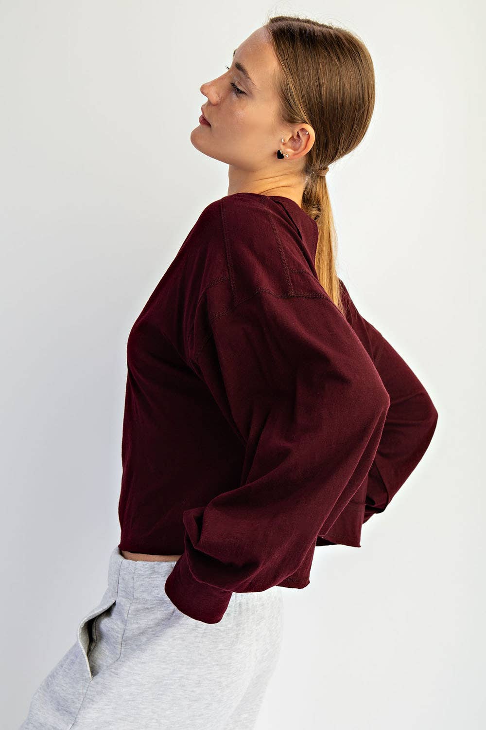Cotton Slub Open Back Tee - Multiple colors