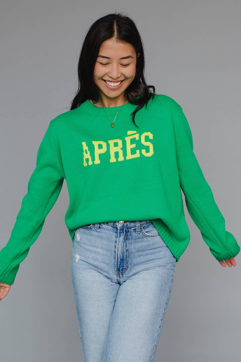 Green & Yellow Apres Sweater