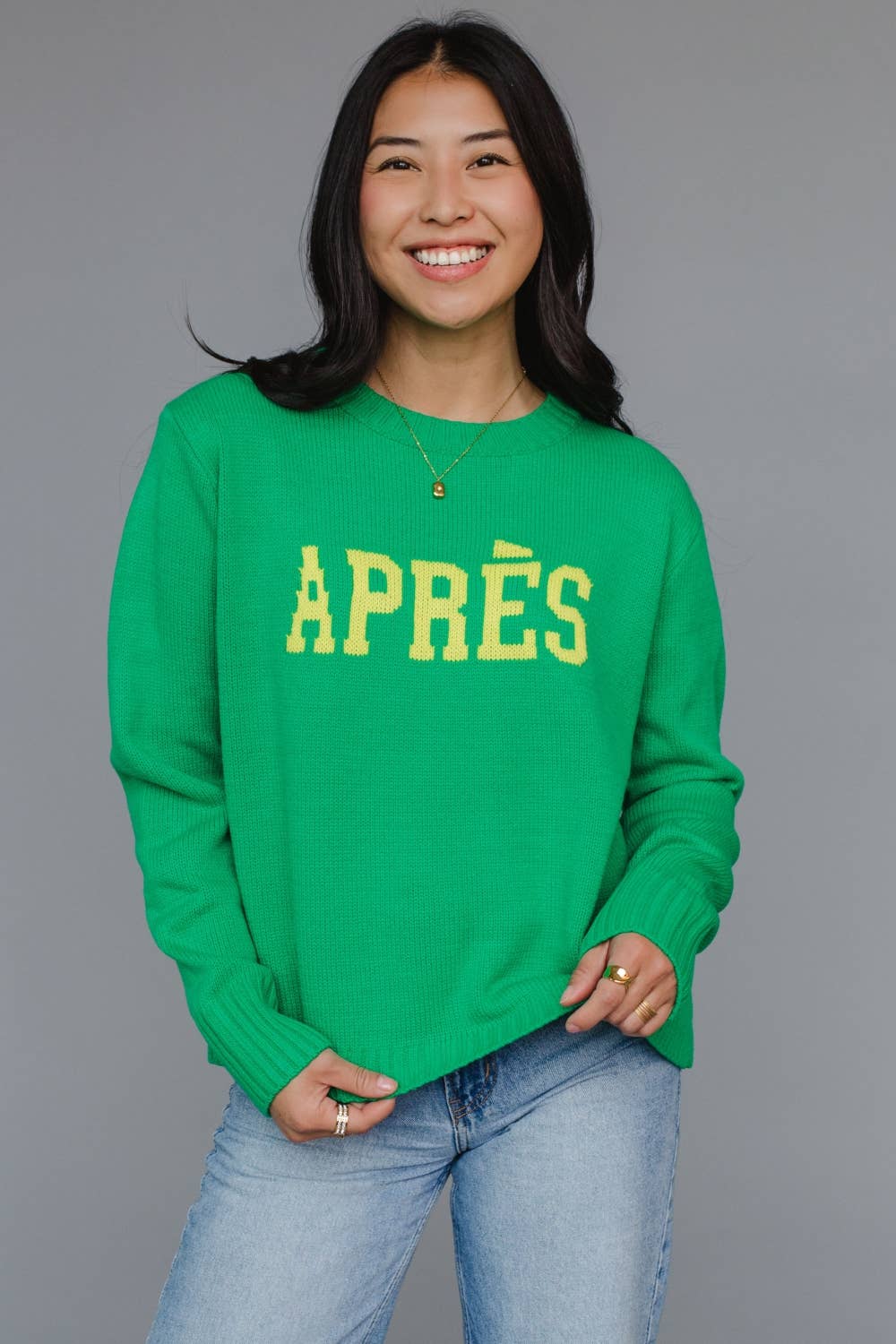 Green & Yellow Apres Sweater