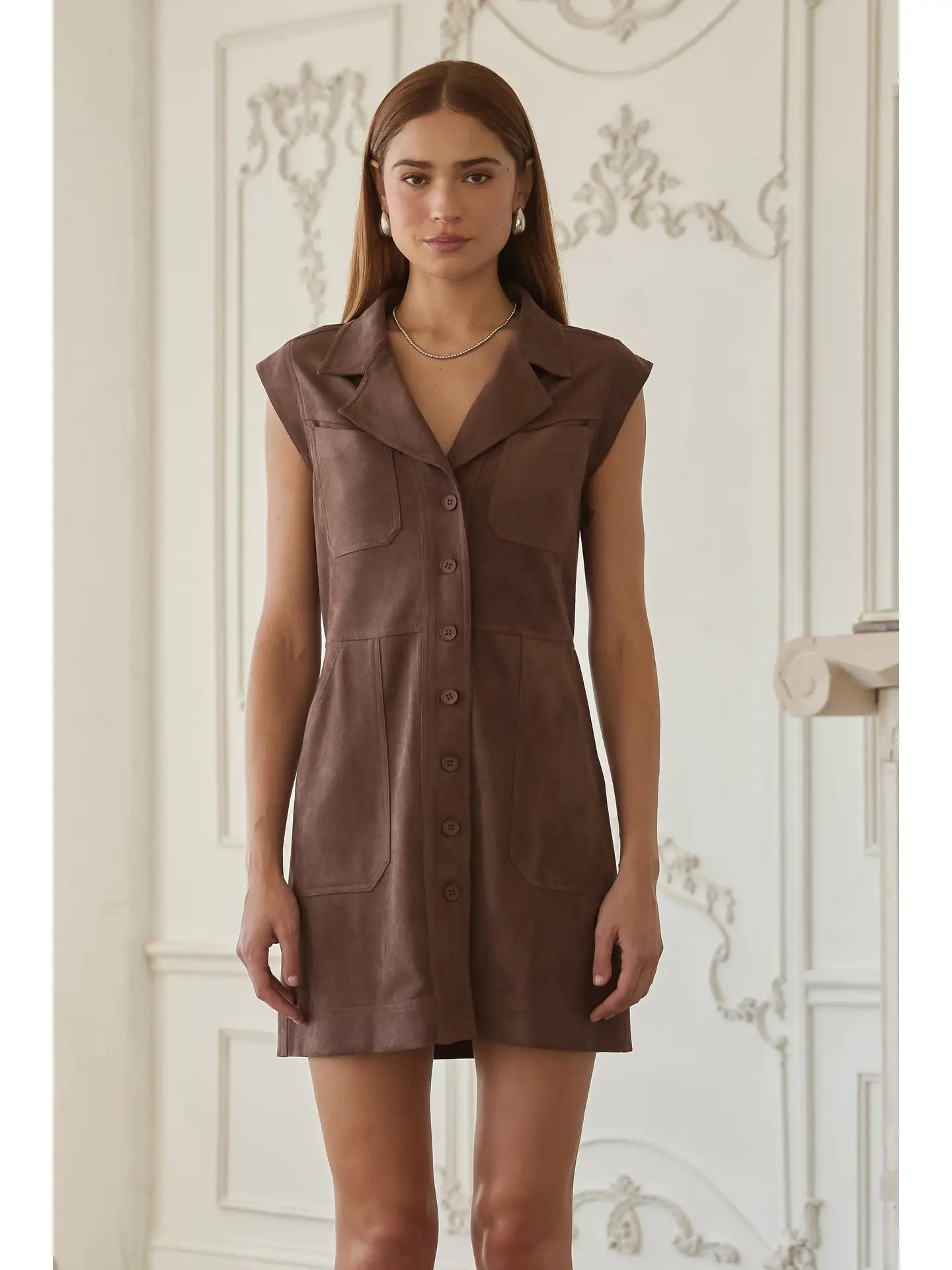 Chocolate Suede Mini Dress