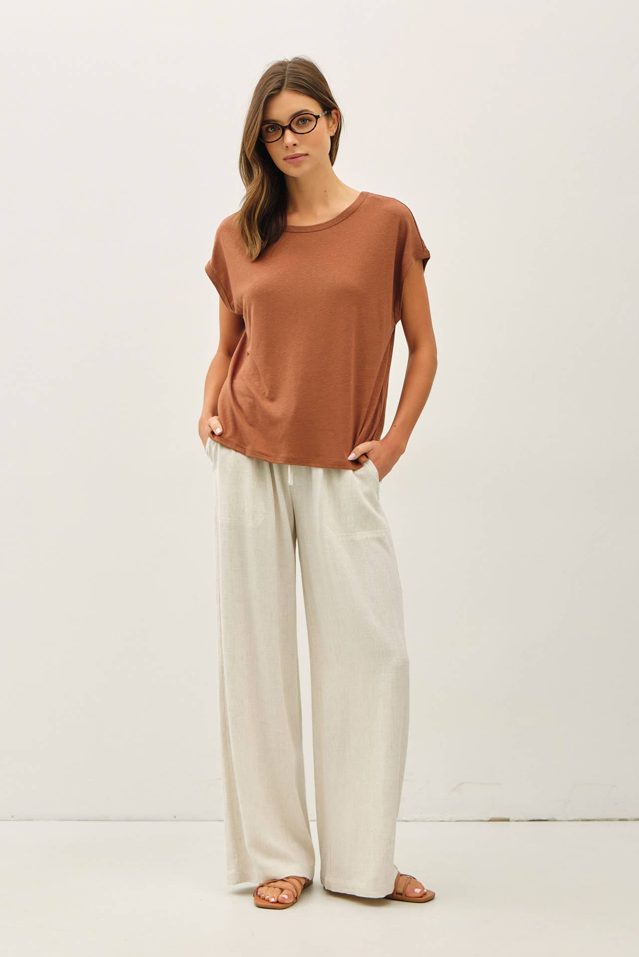 Linen Boxy Tee - 2 Colors