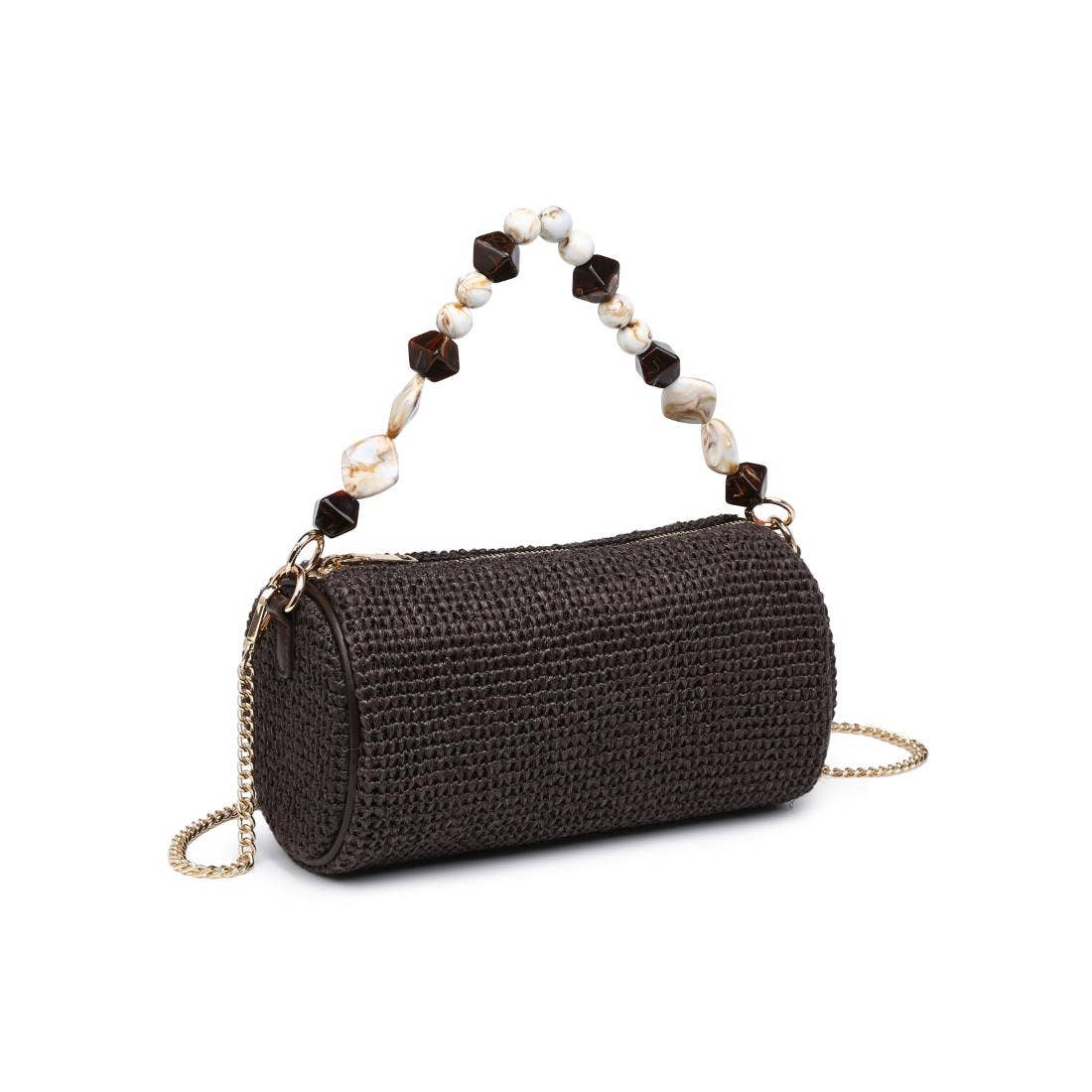 Rachel - Straw Clutch: Navy