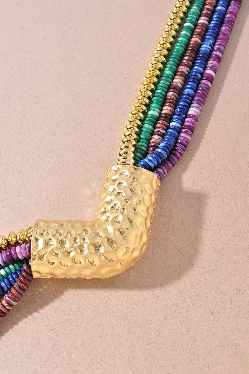 Pendant Multi Strand Necklace - Colorful