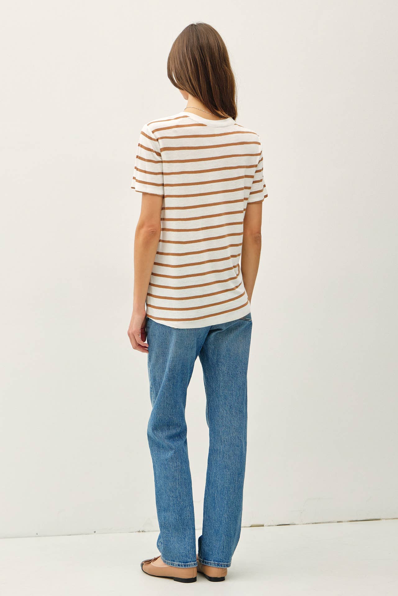 Linen Blend Striped Tee