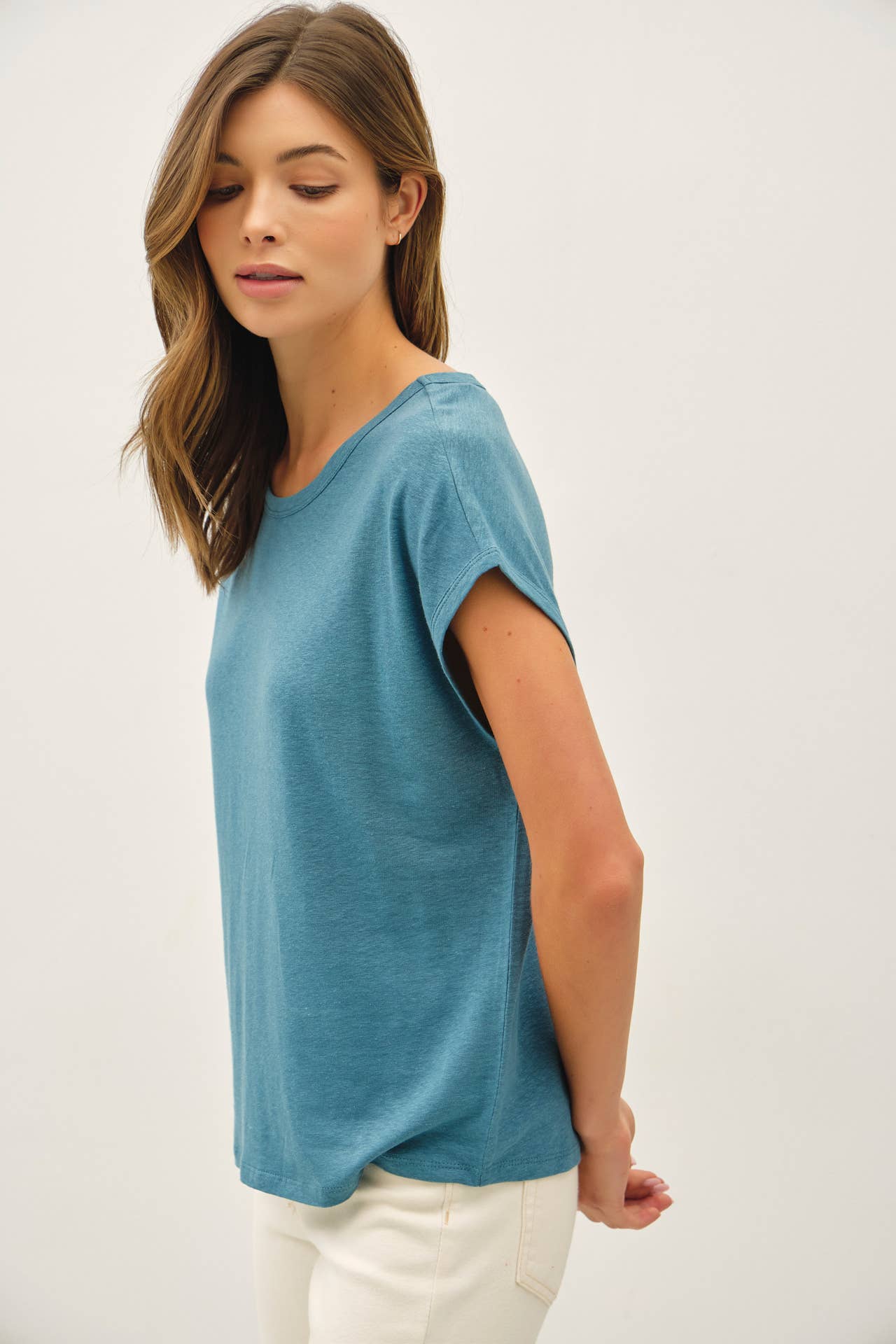 Linen Boxy Tee - 2 Colors
