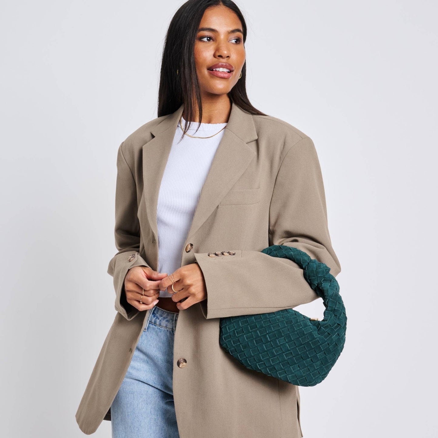 Autumn Woven Genuine Suede Leather Bag