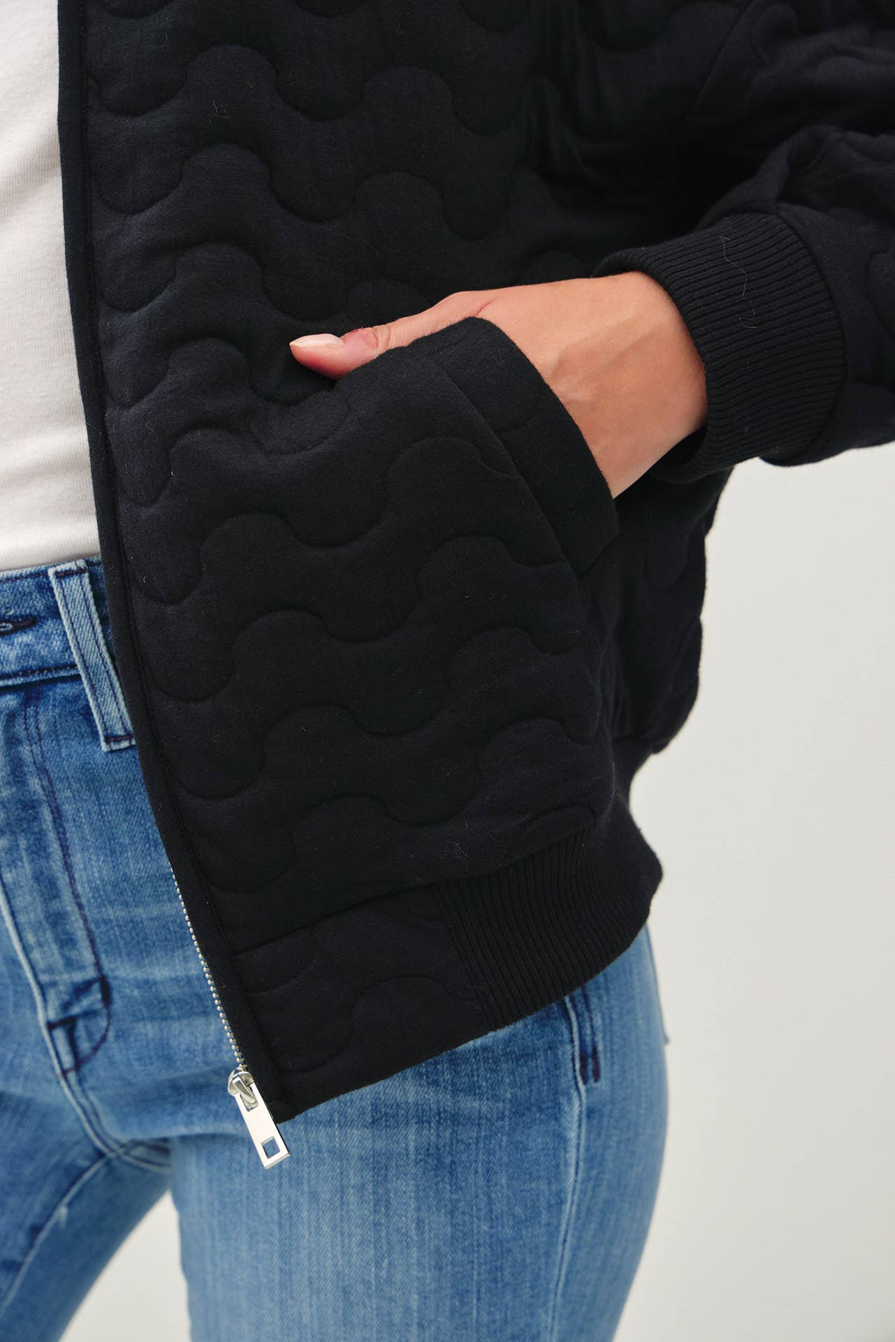 Comfy Wave Quilted Bomber Jacket