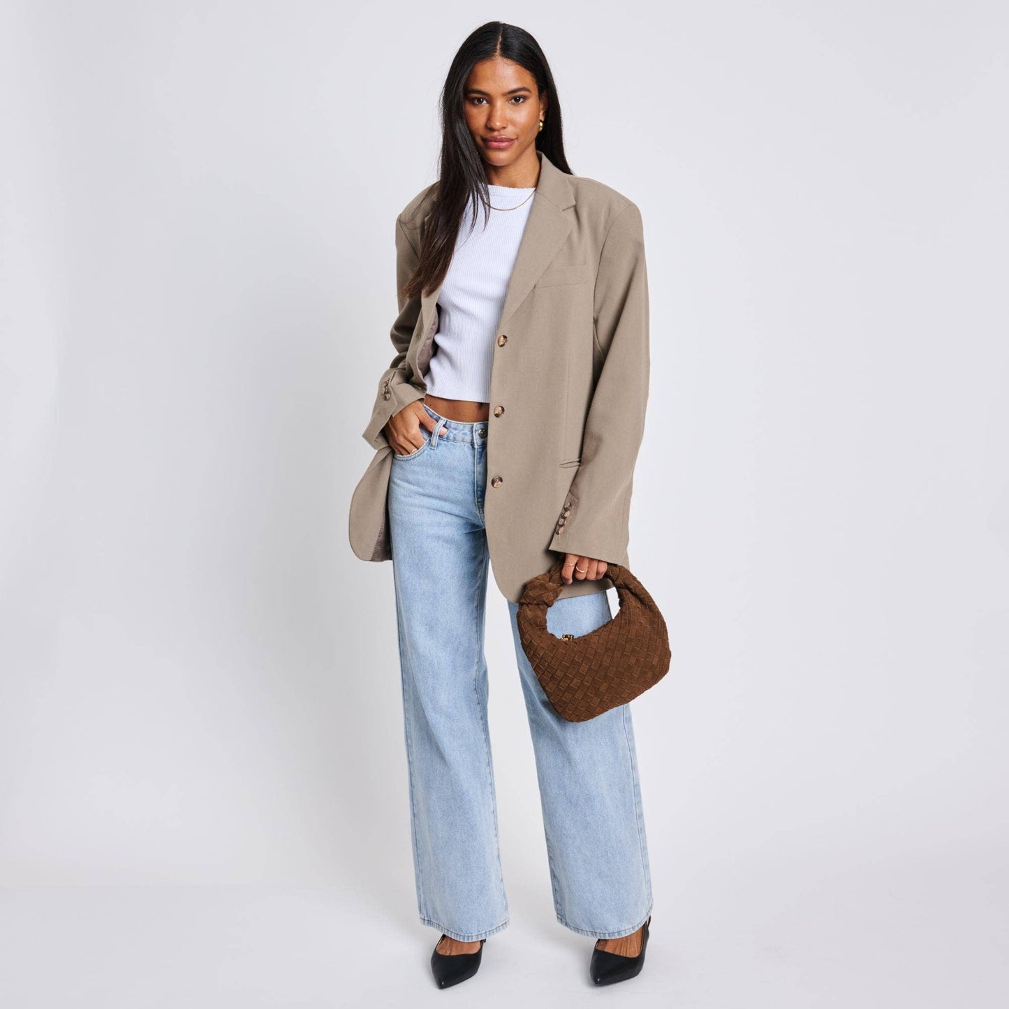 Autumn Woven Genuine Suede Leather Bag