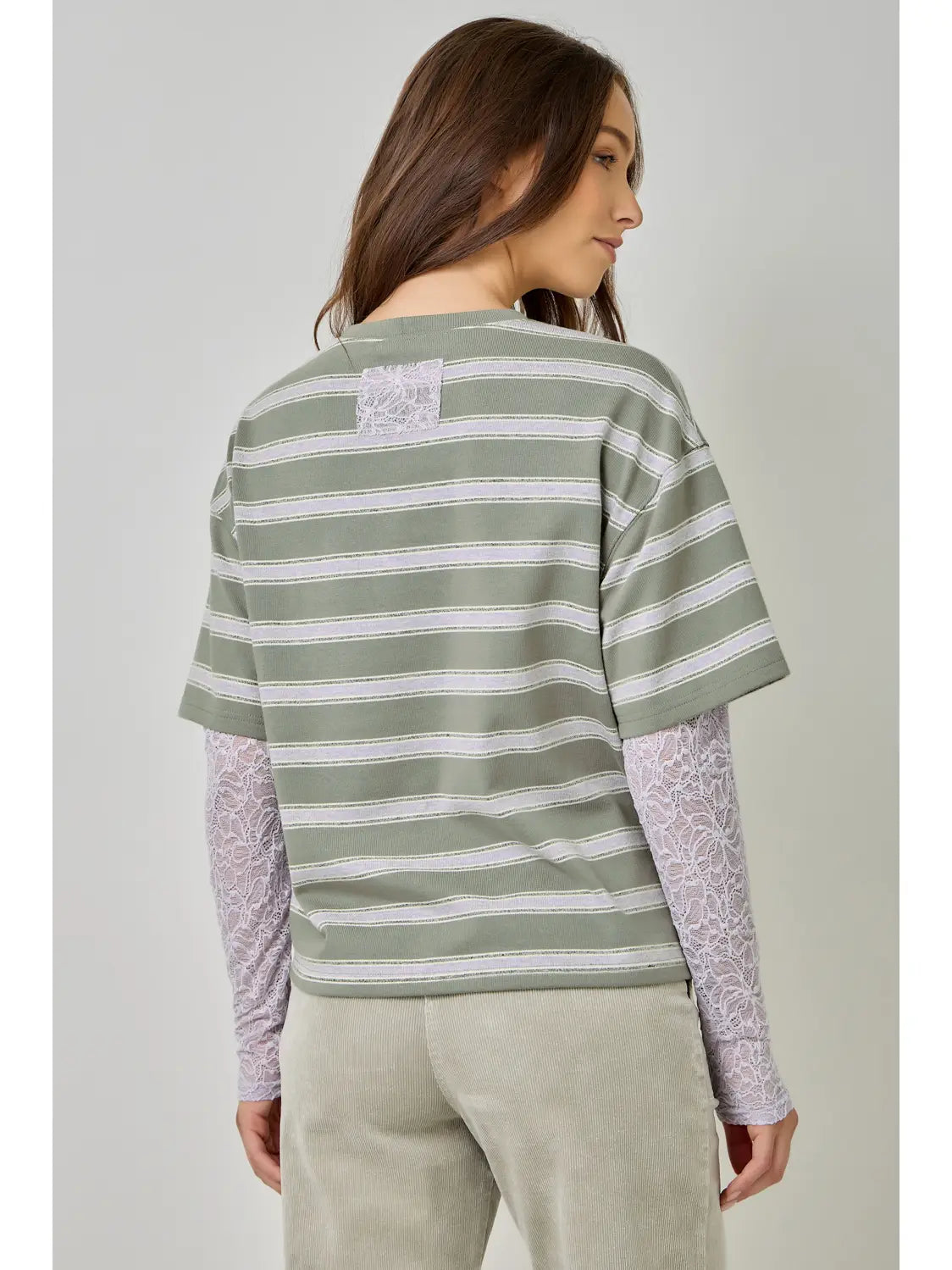Striped Lace Combo Tee