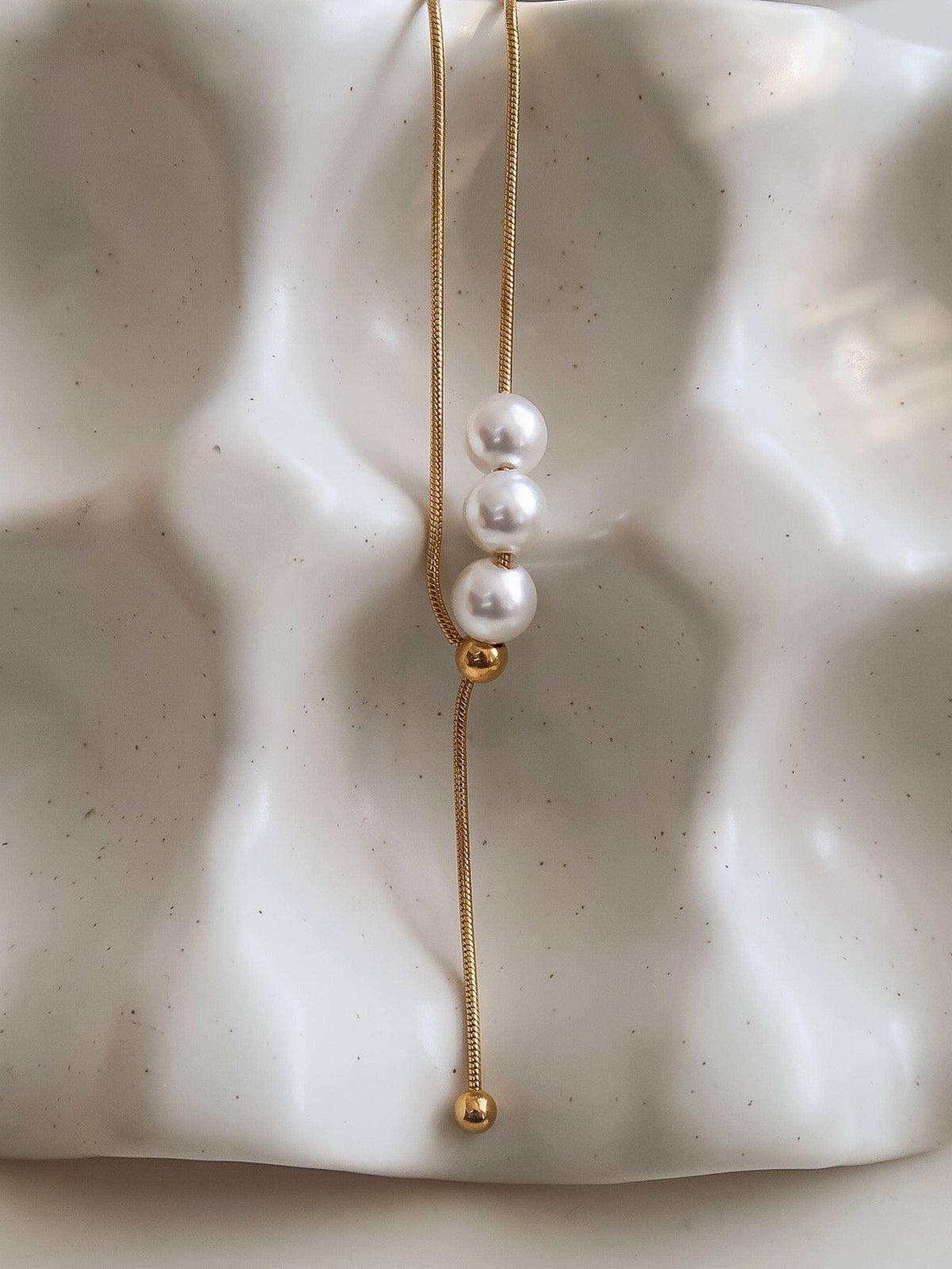 Montana 18K Gold Pearl Y Drop Necklace