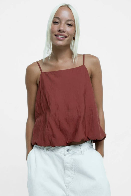 Billowy Cami Top With Bubble Hem