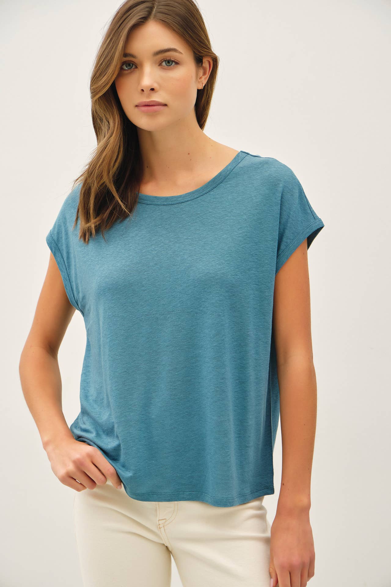 Linen Boxy Tee - 2 Colors