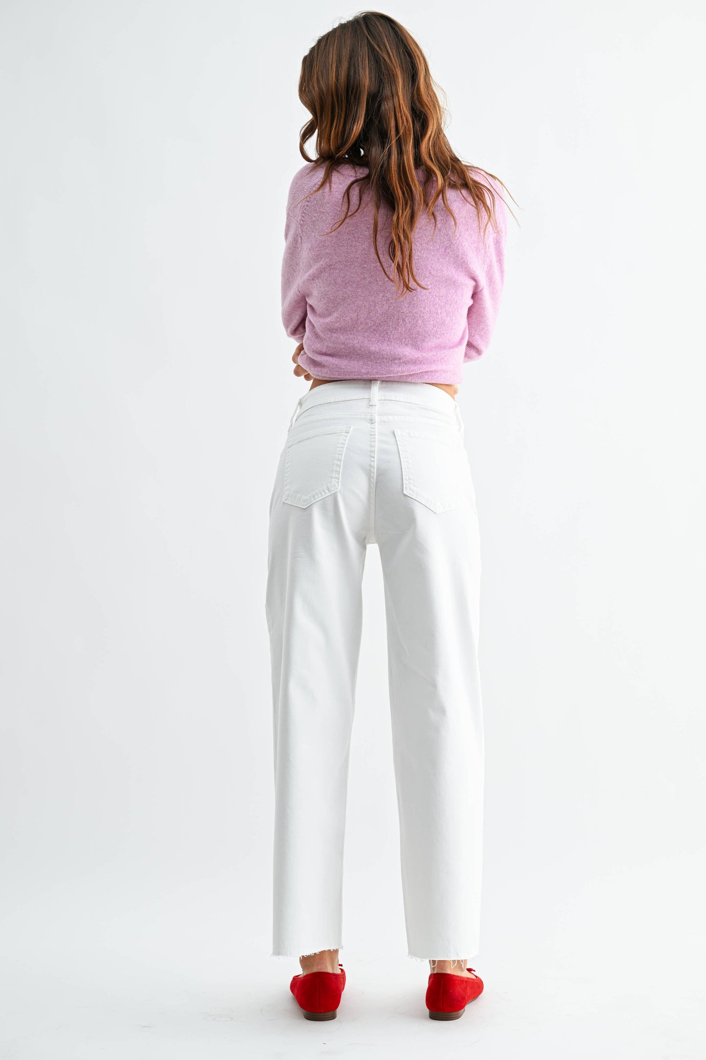 Stretch Twill Utility Wide Leg - White