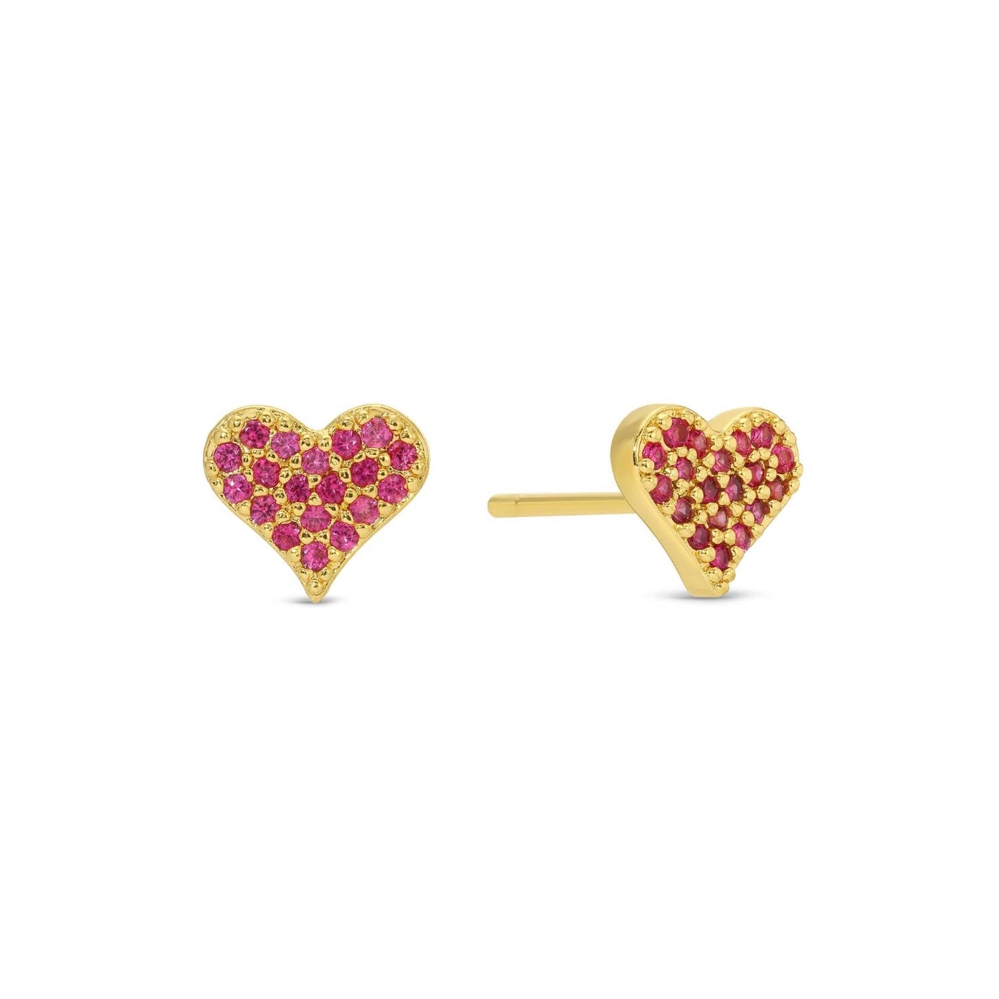 Pink Pave Heart Stud Gift Set