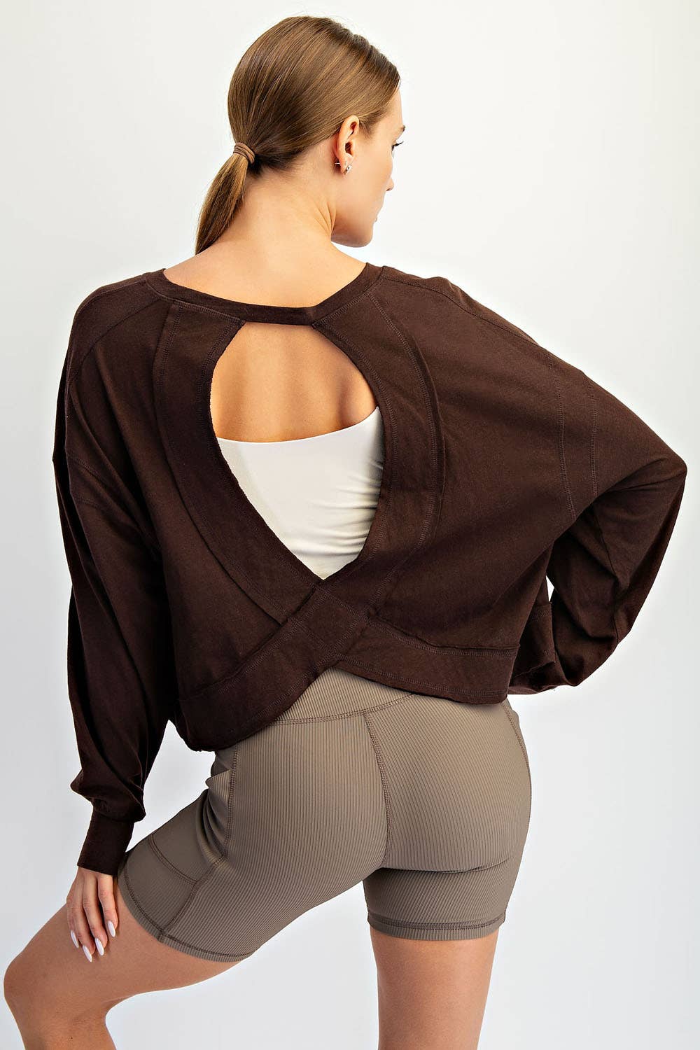 Cotton Slub Open Back Tee - Multiple colors