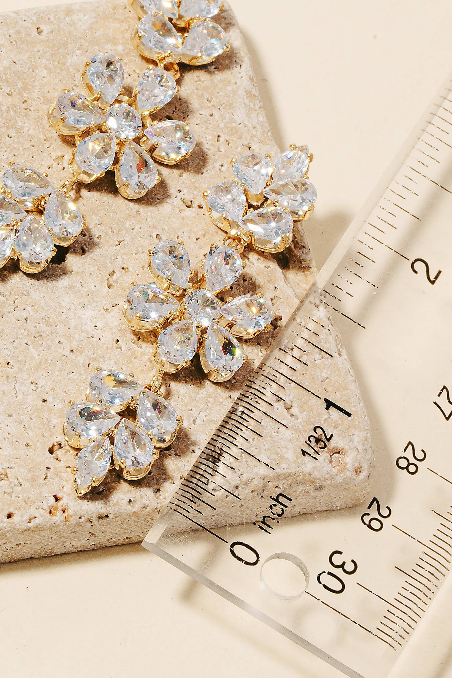 Triple Flower Dangle Earrings