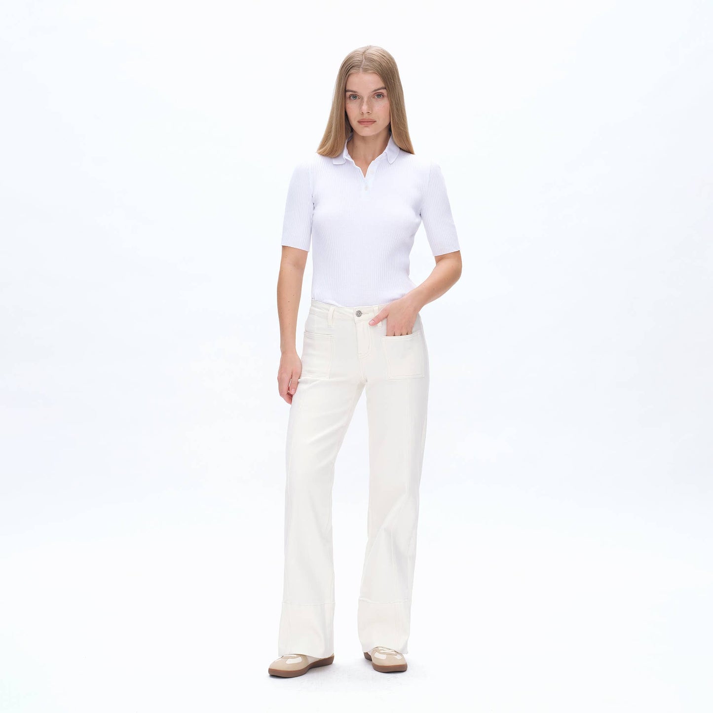 Mid Rise Wide Leg Utility Pants