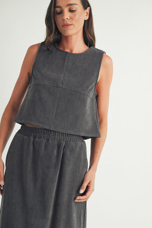 Charcoal Corduroy Tank