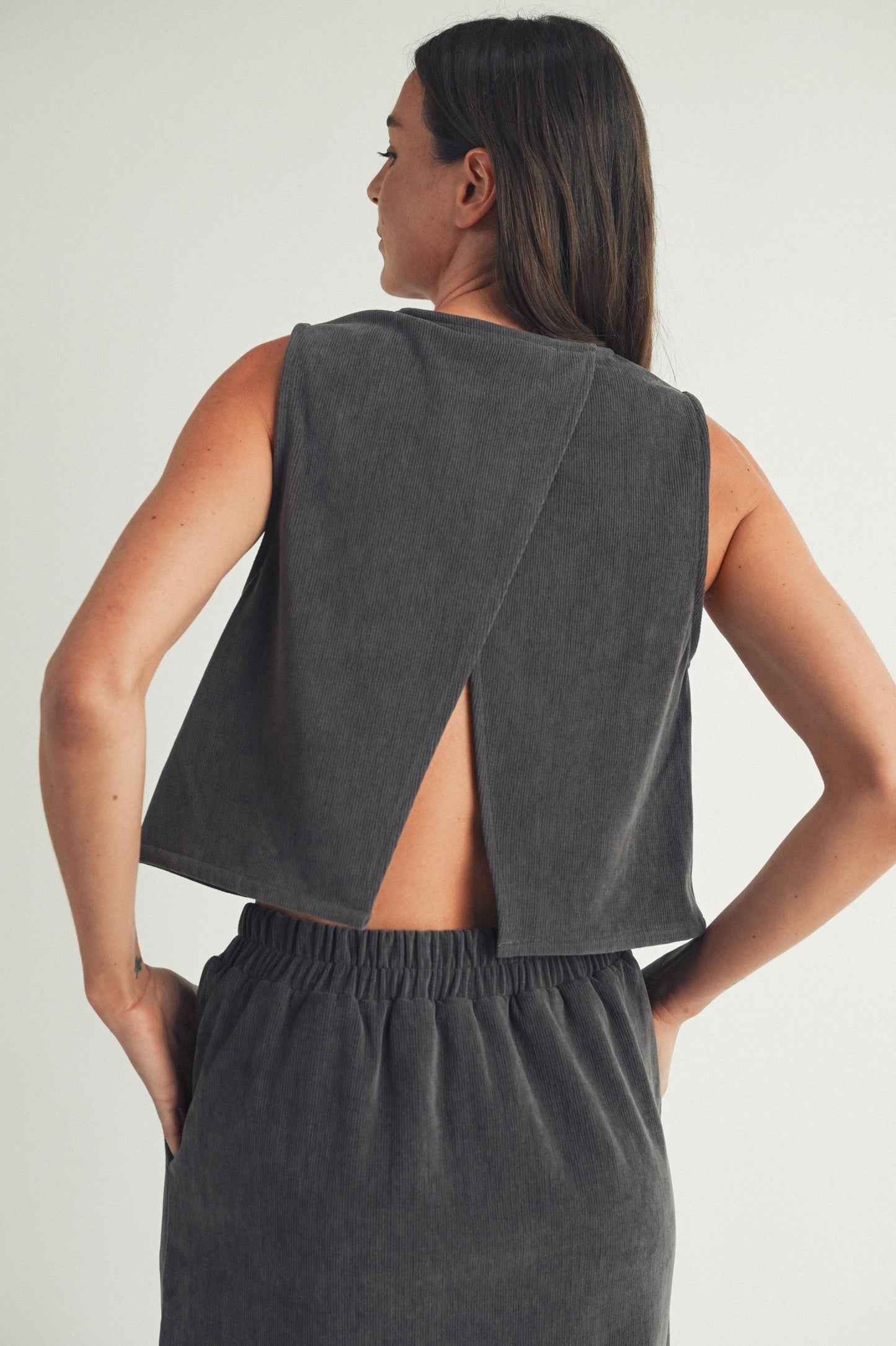 Charcoal Corduroy Tank
