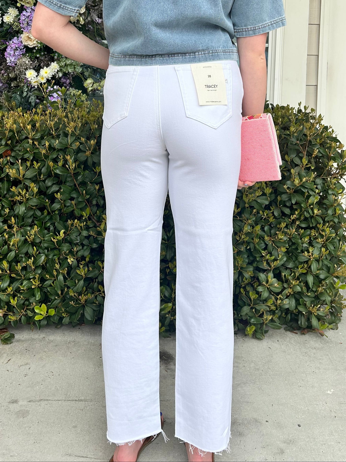 Tracey High Rise Straight - White