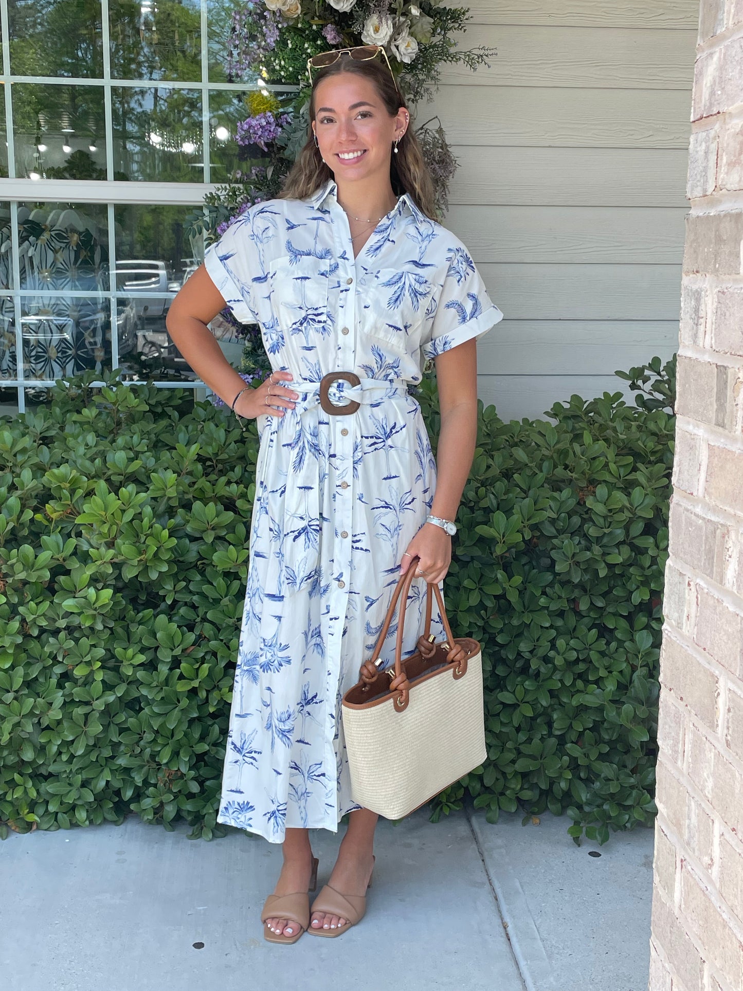 Blue Palms Dress