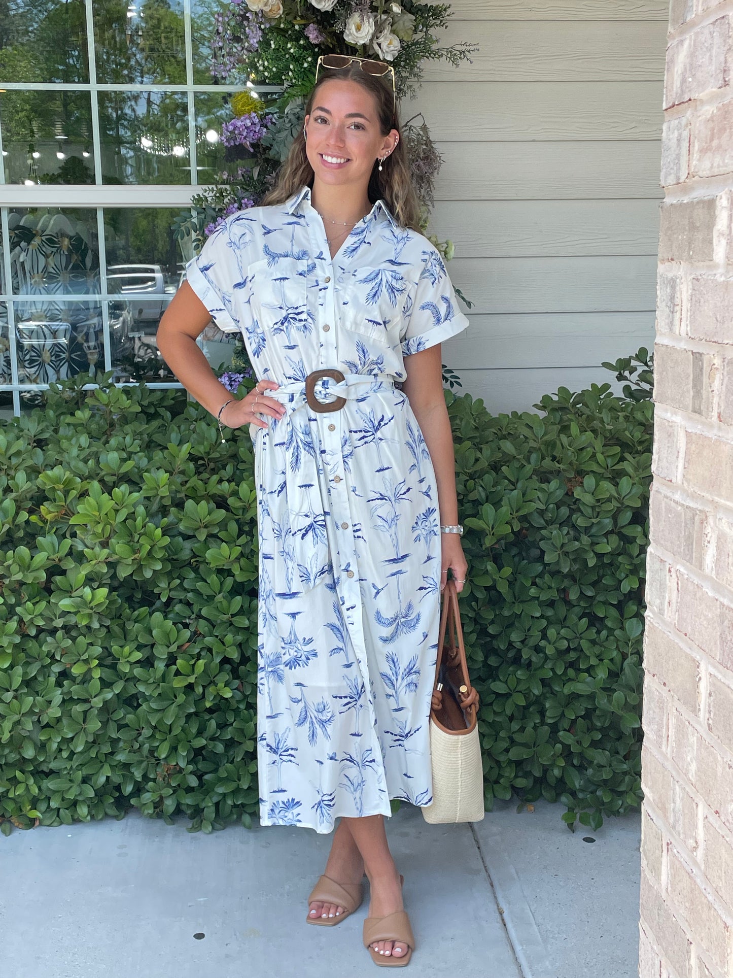 Blue Palms Dress