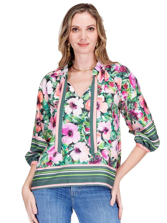 Painted Border Blouse