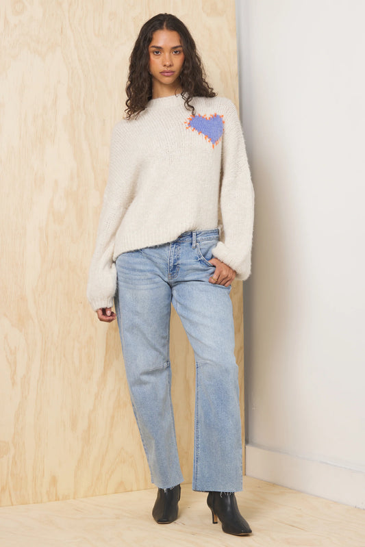 Jacquard Heart Sweater