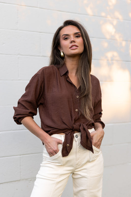 Channel Blvd. Blouse - Chocolate