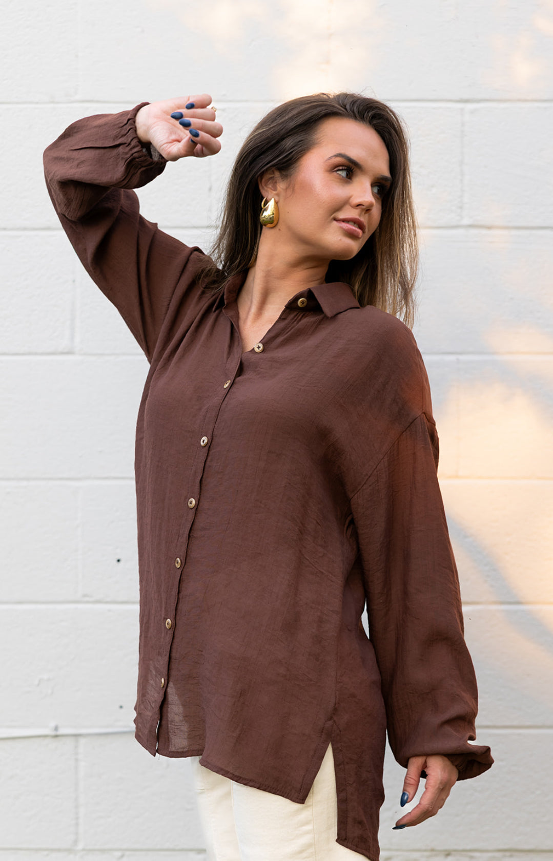 Channel Blvd. Blouse - Chocolate