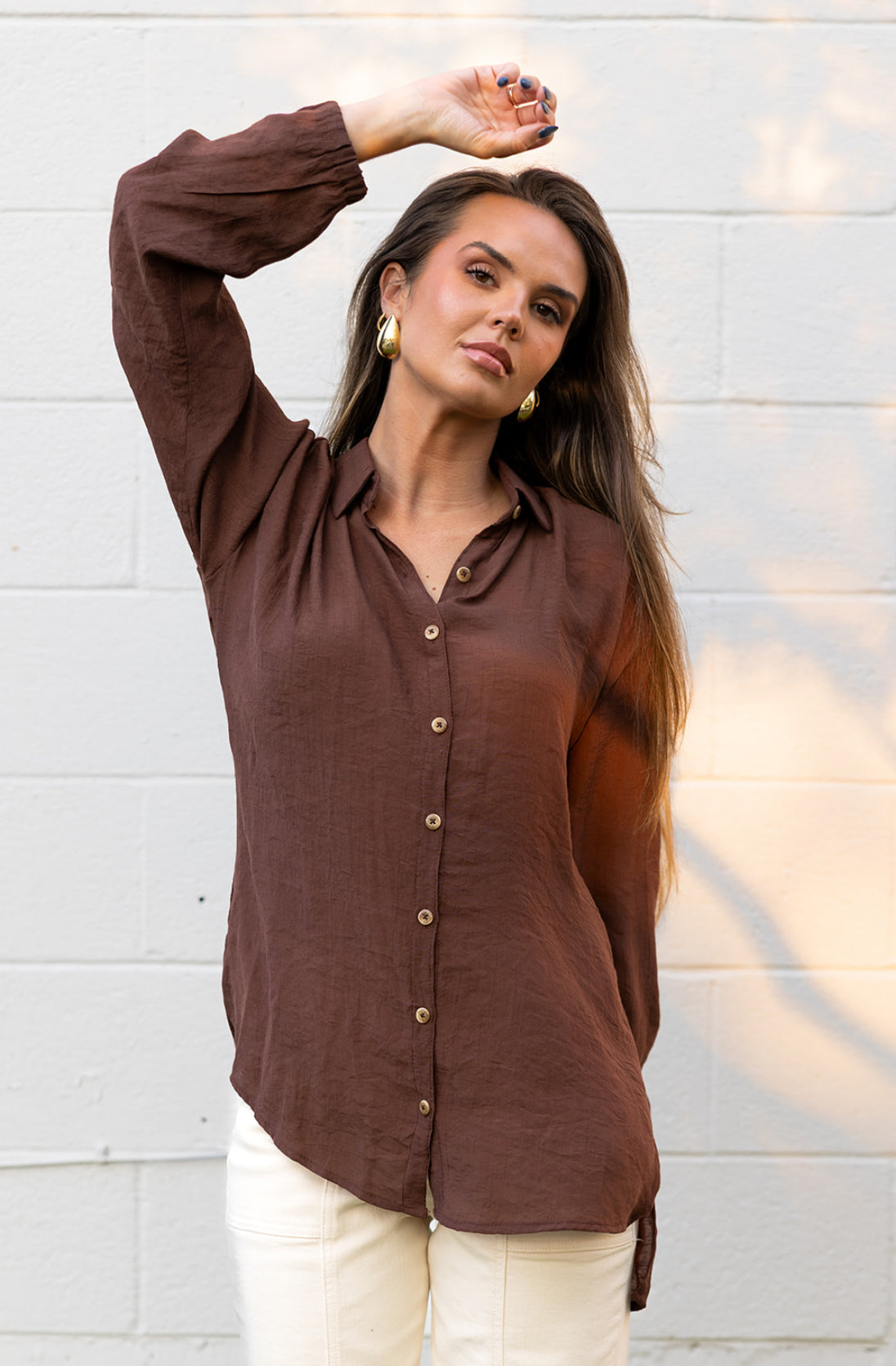 Channel Blvd. Blouse - Chocolate