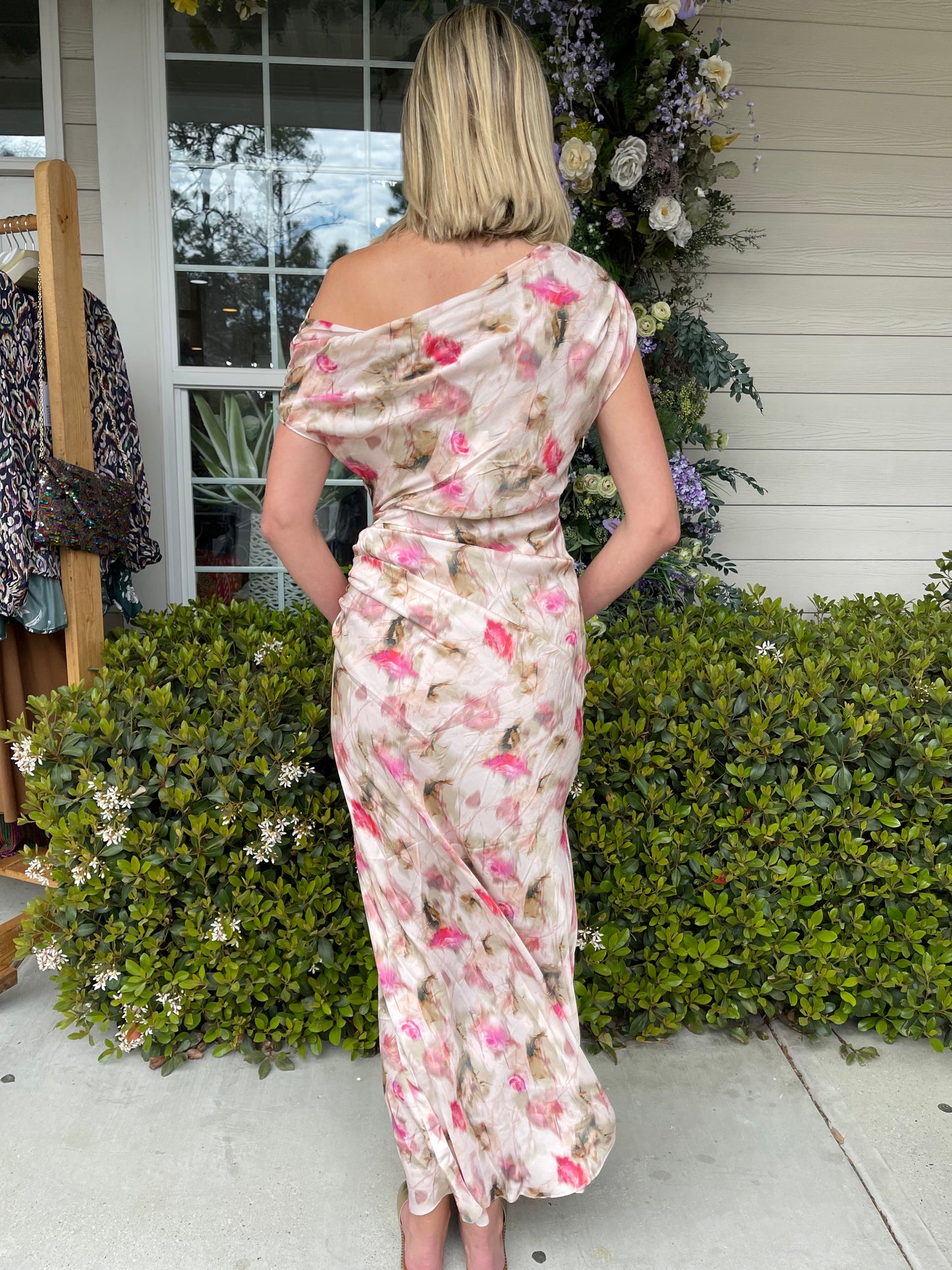 Arta Gathered Floral Maxi Dress