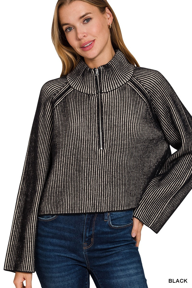 Two Tone Half Zip Pullover