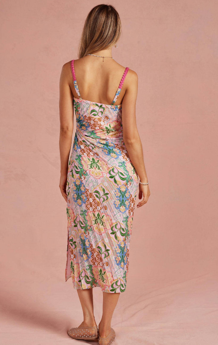 Garden Party Pleated Satin Dress