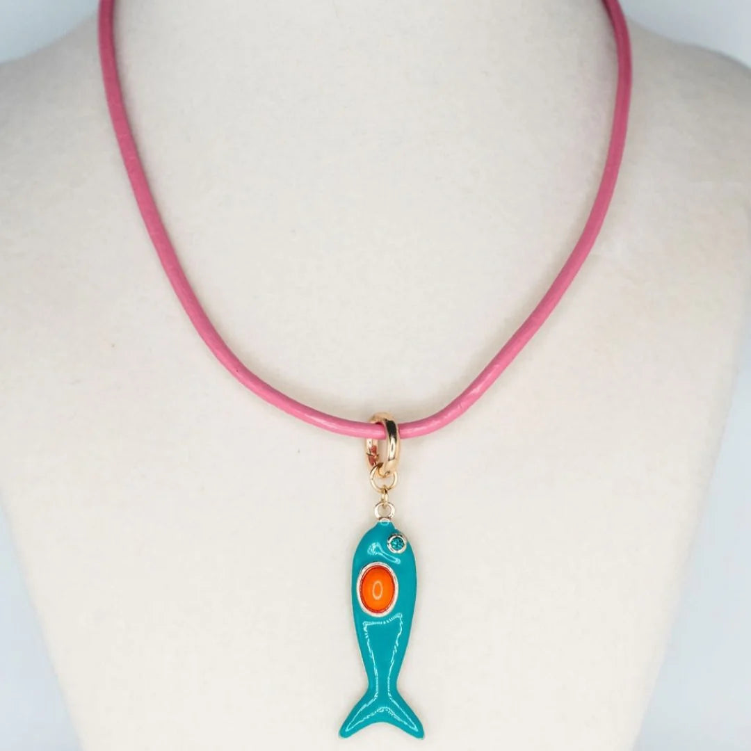 Leather Fish Necklace - 3 Colors