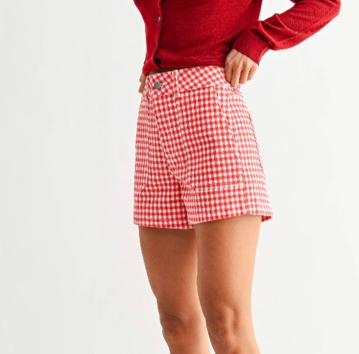 Red Gingham Utility Short