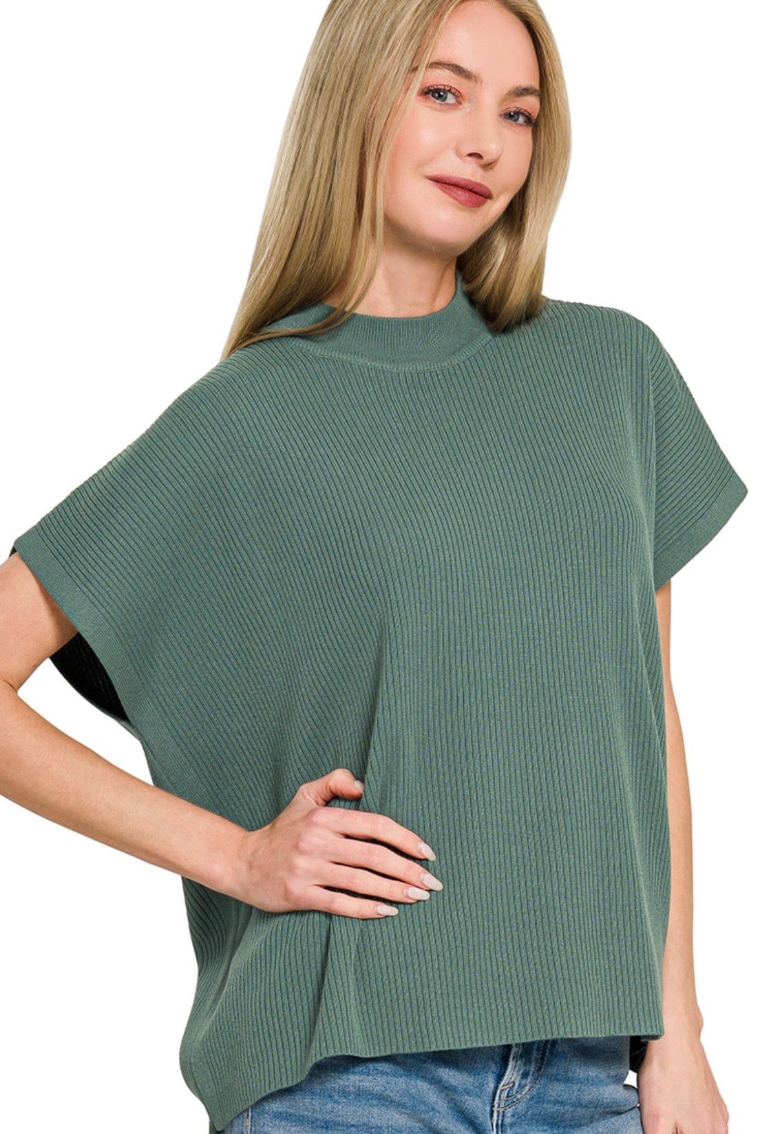 Ash Jade Mock Neck Sweater