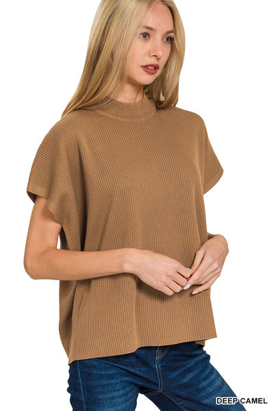 Mock Neck Box Tee Sweater