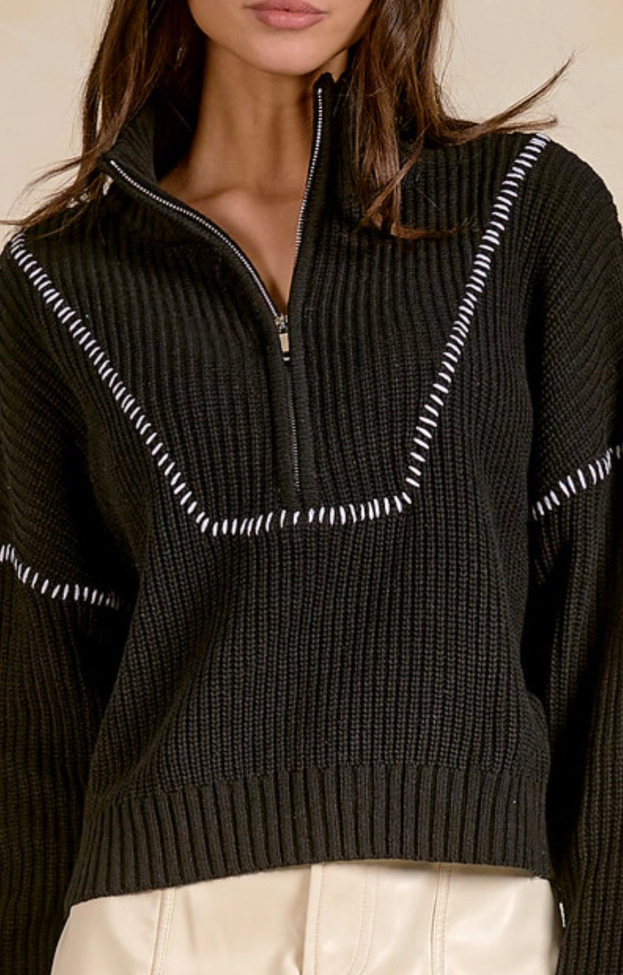 Contrast Half Zip