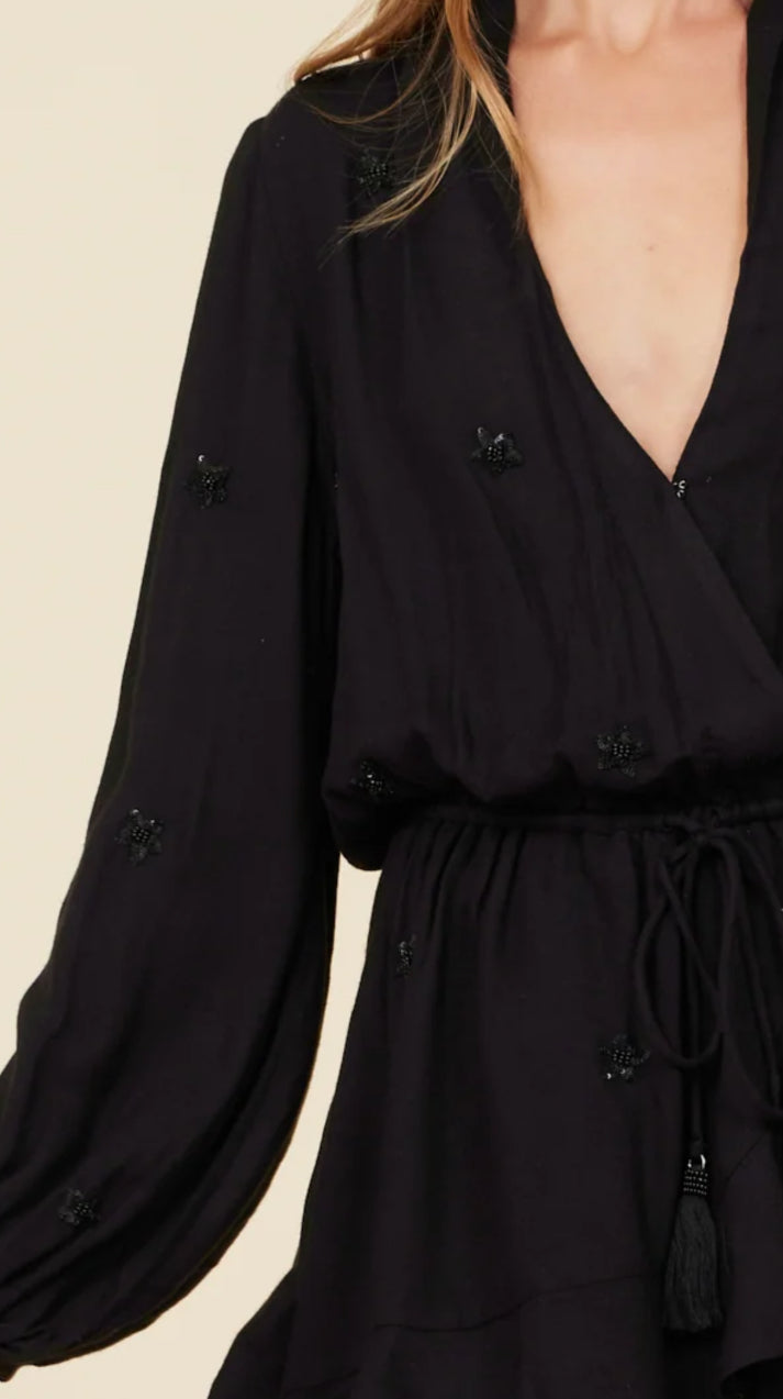 Black Beaded Star Dress