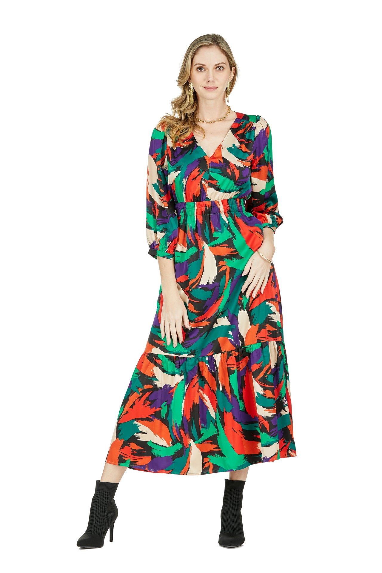 Spice Stroke Cinched Waist Maxi